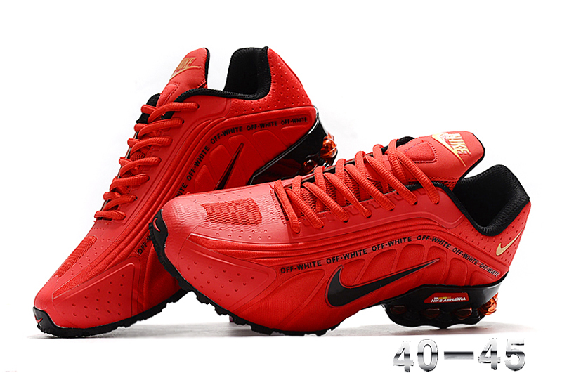 New Men Nike Shox R4 Red Black